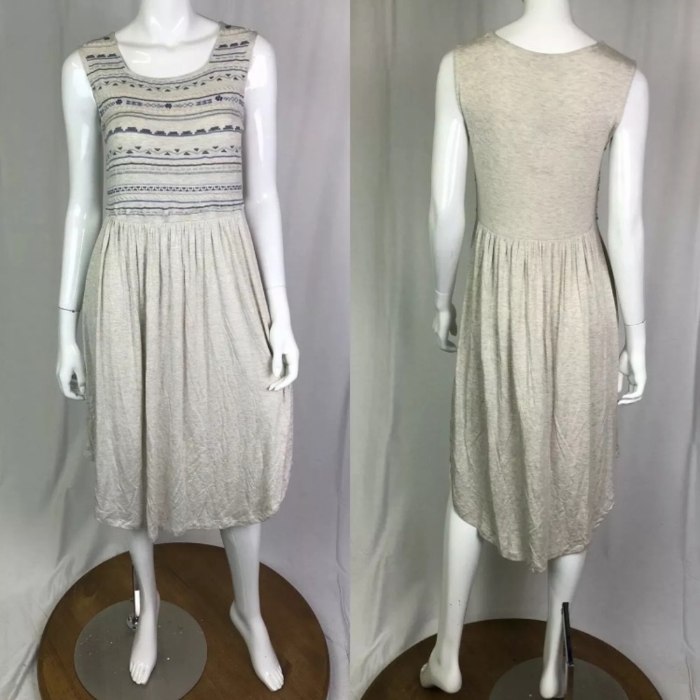 Caite Embroidery Tunic Aztec Shift Flare Dress
